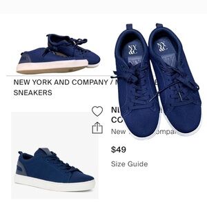 NWOT blue NY&C Colby blue sneaker shoes mens 8.5 dress casual solid